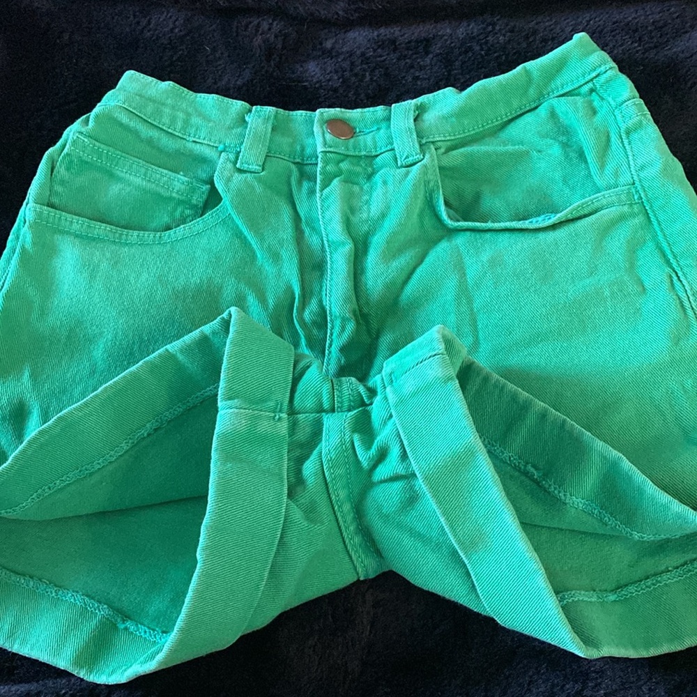 American Apparel High Waisted Denim Shorts - Picture 2 of 4